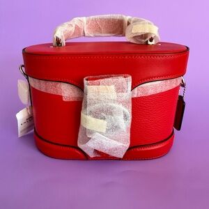 Coach Georgie Gem Red Structured Top-Handle Shoulder Bag